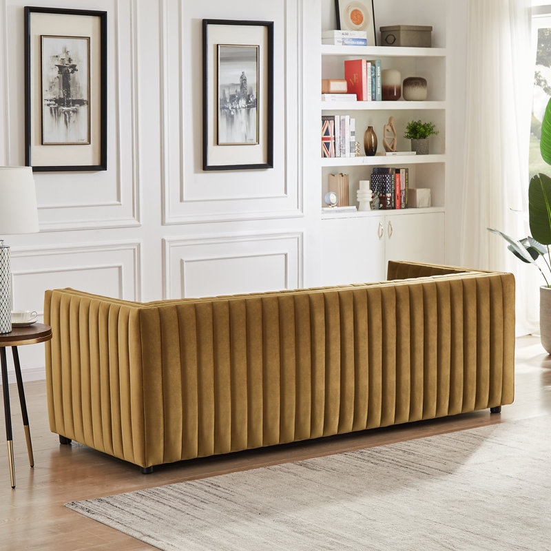 Willa Arlo™ Interiors Sigrid 85" Mid Century Modern Luxury Velvet Couch ...